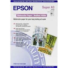 PAPER EPSON SUPER A3 20 FULLS WATERCOLOR RADIANT WHITE S041352