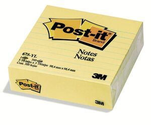 POST-IT NOTES 675-YL 100X100 -TAC 300 FULLS-