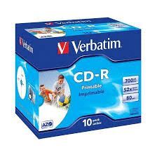 CD-R VERBATIM PRINTABLE 700 MG. 43324 (43325)