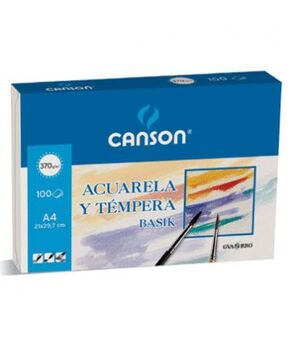 PAPER CANSON AQUAREL·LA A-4 370 GRS. -CAIXA DE 100- 00005538