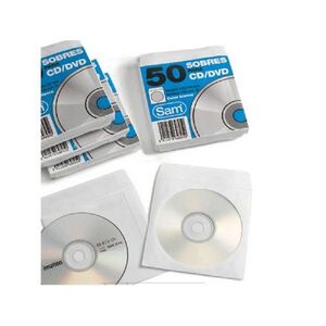 SOBRE BLANC ADHESIU CD FINESTRA CIRCULAR -PAQUET 50- 12320.50