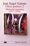 OBRA POETICA 2 MATERIAL MEMORIA 1977-1992