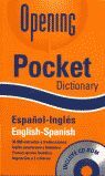 DICTIONATY OPENING POCKET ESPAÑOL INGLES ENGLISH SPANISH A CD