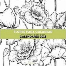 CALENDARIO FLORES PARA COLOREAR 2018