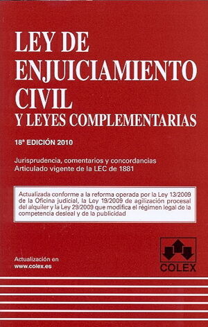 LEY DE ENJUICIAMIENTO CIVIL Y LEYES COMPLEMENTARIAS
