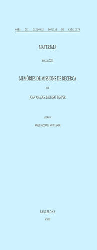 MATERIALS MEMORIES DE MISSIONS DE BARCELONA